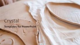  Presentation with pottery - Colorful slide deck enhanced with billets for pottery clay plate nobody backdrop and a coral colored foreground