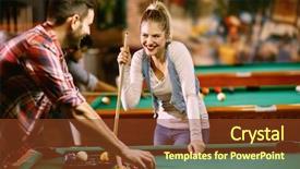  Presentation with billiard - Presentation design with billiard - couple enjoying while playing background and a tawny brown colored foreground