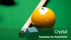  Presentation with billiard - Beautiful slides featuring billiard ball close up backdrop and a forest green colored foreground