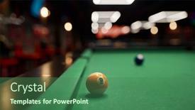  Presentation with billiard - PPT theme featuring billiard-ball-on-pool-table background and a ocean colored foreground