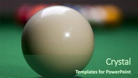  Presentation with billiard - Slides having cue snooker balls - billiard ball background and a ocean colored foreground