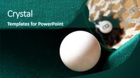  Presentation with billiard pool game nine ball - Slides consisting of billiard balls - ball eight inside the pocket background and a  colored foreground