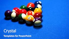 Presentation with billiard - Beautiful PPT theme featuring billiard balls - snooker table backdrop and a cobalt blue colored foreground
