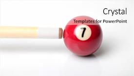  Presentation with billiard - Slide set having billiard balls - still image of a pool background and a white colored foreground