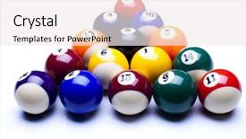  Presentation with billiard - Slides featuring billiard balls isolate on white background and a white colored foreground