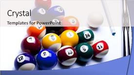  Presentation with billiard - PPT layouts featuring billiard balls isolate on white background and a white colored foreground