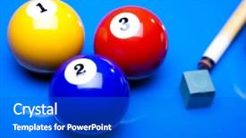  Presentation with billiard - Slide deck consisting of billiard balls isolated on blue background and a cobalt blue colored foreground