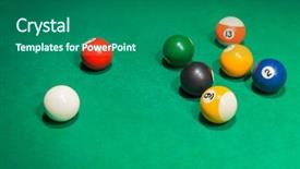 Presentation with billiard - Audience pleasing PPT theme consisting of billiard balls on pool green backdrop and a ocean colored foreground