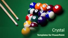  Presentation with billiard - PPT theme enhanced with billiard balls pool background and a forest green colored foreground