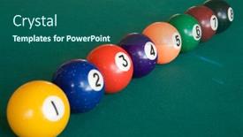  Presentation with billiard - Presentation consisting of billiard-balls-sorted background and a ocean colored foreground