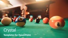  Presentation with billiard - Amazing PPT theme having billiard balls backdrop and a  colored foreground