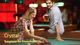  Presentation with billiard - Amazing presentation theme having billiard game - young couple sorting backdrop and a tawny brown colored foreground