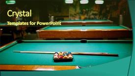  Presentation with billiard - Theme featuring billiard game- snooker balls background and a tawny brown colored foreground