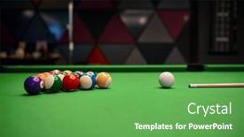  Presentation with billiard - PPT theme having billiard-table-with-balls background and a seafoam green colored foreground