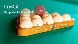  Presentation with billiard - Slide set featuring billiard table background and a ocean colored foreground