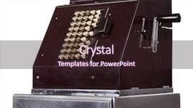  Presentation with cash - Presentation design enhanced with billing machine - old cash register isolated background and a wine colored foreground