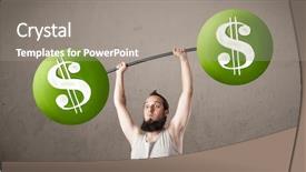  Presentation with lifting weights - PPT layouts having billing training - funny skinny guy lifting green background and a  colored foreground