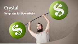  Presentation with lifting weights - Colorful presentation theme enhanced with billing training - funny skinny guy lifting green backdrop and a  colored foreground