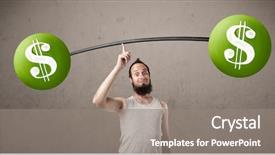  Presentation with lifting weights - Beautiful slides featuring billing training - funny skinny guy lifting green backdrop and a  colored foreground