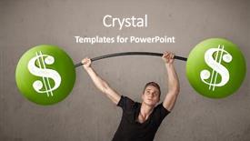  Presentation with lifting weights - Slide deck consisting of billing training - strong muscular man lifting green background and a gray colored foreground