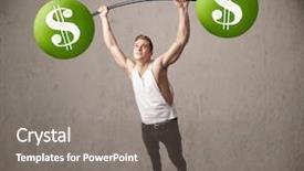  Presentation with lifting weights - Slide set featuring billing training - strong muscular man lifting green background and a gray colored foreground