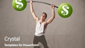 Presentation with lifting weights - Amazing presentation having billing training - strong muscular man lifting green backdrop and a gray colored foreground