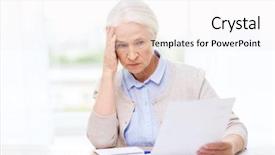  Presentation with business calculator - PPT layouts having bills and calculator writing background and a sky blue colored foreground