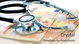  Presentation with health care static - Audience pleasing presentation theme consisting of bills depicting the health care backdrop and a lemonade colored foreground