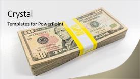  Presentation with bills - Presentation consisting of 1000 paper currency strap background and a white colored foreground