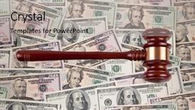  Presentation with legal - Cool new PPT theme with bills with gavel legal fee backdrop and a  colored foreground