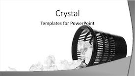  Presentation with crumpled paper various balls - Presentation theme with bin filled with crumpled paper background and a white colored foreground