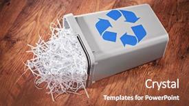  Presentation with bin - Amazing theme having bin full of shredded paper backdrop and a tawny brown colored foreground