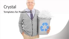  Presentation with bin - Audience pleasing PPT layouts consisting of bin full of shredded paper backdrop and a white colored foreground