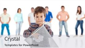  Presentation with bin - Beautiful theme featuring bin with young people backdrop and a  colored foreground