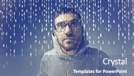  Presentation with binary - Cool new presentation with binary code - guy coding backdrop and a ocean colored foreground