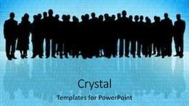  Presentation with business people silhouette - Cool new presentation theme with binary code background and business backdrop and a light blue colored foreground