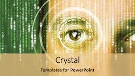  Presentation with matrix - Audience pleasing PPT theme consisting of binary code numbers abstract background - modern cyber soldier with target backdrop and a yellow colored foreground