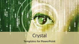  Presentation with matrix - Colorful presentation enhanced with binary code numbers abstract background - modern cyber woman with matrix backdrop and a blonde colored foreground