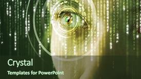  Presentation with matrix code - Slide deck having binary code numbers abstract background - modern cyber woman with matrix background and a tawny brown colored foreground