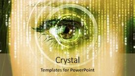  Presentation with matrix - Presentation theme enhanced with ice frozen road close up selective focus and shallow depth of field background and a gray colored foreground.