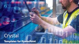  Presentation with blue circuit board - Colorful slide set enhanced with binary-code-on-blue-circuit backdrop and a ocean colored foreground