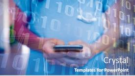  Presentation with blue circuit board - Slide set featuring binary-code-on-blue-circuit background and a teal colored foreground