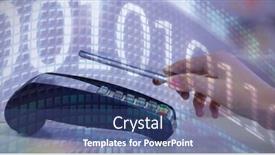  Presentation with nfc technology - Slide deck enhanced with binary-code-on-digital-screen background and a ocean colored foreground