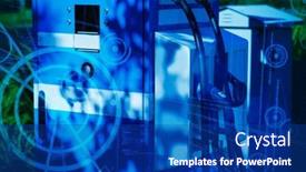  Presentation with electric charging - PPT theme featuring binary-codes-and-lines-against background and a ocean colored foreground