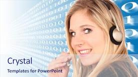  Presentation with call of dutty - Cool new presentation theme with binary conversion - beautiful blond girl call operator backdrop and a  colored foreground