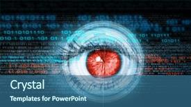  Presentation with high tech technology - Audience pleasing theme consisting of binary data - close-up high-tech image of human backdrop and a ocean colored foreground