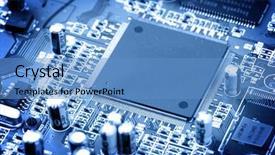  Presentation with circuit - Colorful PPT layouts enhanced with binary flow - electronic circuit close-up macro background backdrop and a teal colored foreground