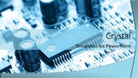  Presentation with circuit - Slide deck consisting of binary flow - electronic circuit close-up macro background background and a light blue colored foreground