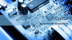  Presentation with microchips on electronic circuit board - Cool new theme with binary flow - electronic circuit close-up macro background backdrop and a light blue colored foreground