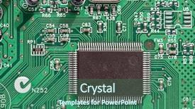  Presentation with microchips on electronic circuit board - Audience pleasing presentation theme consisting of binary flow - fragment of the electronic circuit backdrop and a ocean colored foreground